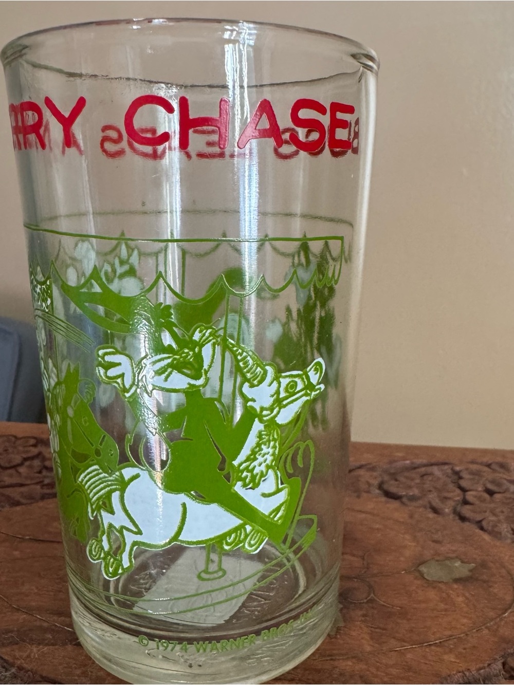 Vintage Warner Bros Jelly Jar Juice Glass Looney Tunes Bugs Leads A Merry Chase